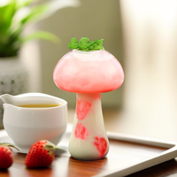 250ml haute qualité en forme de champignon vin whisky gobelets tasse en verre borosilicate ménage verre tasse à boire