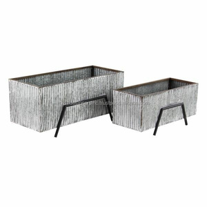 Jardinière décorative moderne en métal vintage en fer martelé galvanisé pour balcon, décoration de jardin, pots de plantes pour le dernier espace extérieur - Product Image 3