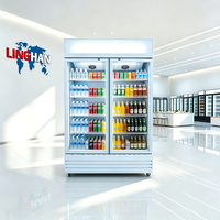 Enfriador Comercial para Bebidas y Cerveza, Control de Temperatura Mecánico, Enfriamiento Directo, Exhibidor de Vino, Congelador para Supermercado