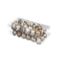 Plateau transparent en plastique PET à 18 alvéoles pour œufs de caille, multi-cellules, échantillons gratuits, boîte de transport en vrac, emballage, carton