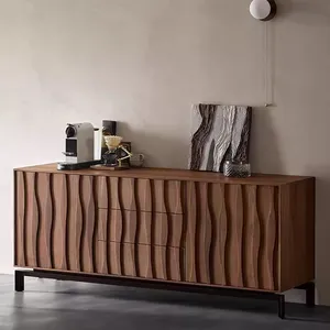 Sideboard wabi-sabi стиль цельного дерева североамериканский Черный грецкий орех итальянский дизайн шкафа