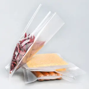 Food grade PE Нейлон нестандартных размеров 3-пакет с вертикальным швом прозрачные пакеты для вакуумной упаковки Тиснением Пластиковый Вакуумный пакет для продуктов