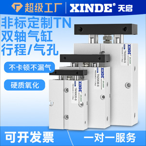 Cilindro de doble pistón XINDE TN10/16/20-10-500S, actuador neumático para automatización industrial - Product Image 2