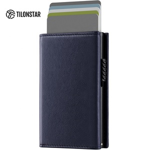 TILONSTAR TVC302P Business Slim Vache Hommes Cuir Véritable Aluminium RFlD Blocage Porte-Carte Cas Pop Up Portefeuille Pour Cadeau - Product Image 1