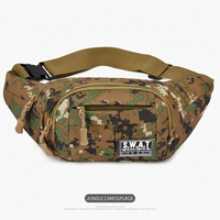 Sac banane tactique camouflage, sac de taille étanche en tissu Oxford, sac de poitrine réglable pour hommes et femmes, sac de travail extérieur pour espèces