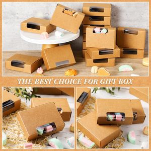 Boîte en papier kraft avec fenêtre transparente, boîtes à savon pour la fabrication de savon artisanal, boîte cadeau rectangulaire de Noël pour bijoux, biscuits, gâteaux - Product Image 5