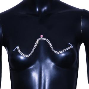 Moda Sexy cuadrado cristal no <span class=keywords><strong>Piercing</strong></span> joyería Lencería Festival Rhinestone pezón sujetador cuerpo <span class=keywords><strong>cadena</strong></span> para fiesta Rave mujeres - Product Image 5