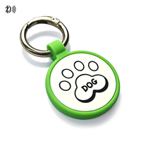 Code QR personnalisé avec logo, code 13,56 MHz NTAG 213, étiquette RFID en silicone pour animaux de compagnie, collier, porte-clés, anneau avec nom d'identification