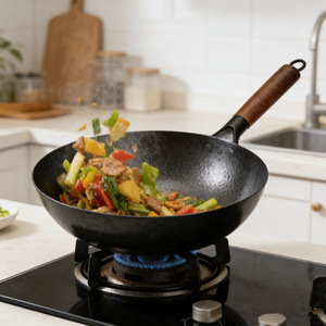 Zhangqiu Flat Bottom Wok 32cm Handmade Iron Non Stick Stir Fry Pan For Home Cooking - Product Image 3