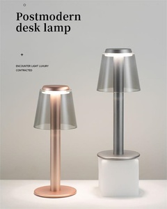 Lampe de table rechargeable tout aluminium USB moderne simple créatif lampe de table de restaurant chevet lumière ambiante <span class=keywords><strong>veilleuse</strong></span> - Product Image 3