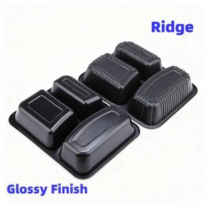 Vỉ Đen <span class=keywords><strong>PP</strong></span> Nhựa Microwavable Đông Lạnh Thực Phẩm Đóng Gói Khay Hộp Với Nắp - Product Image 3
