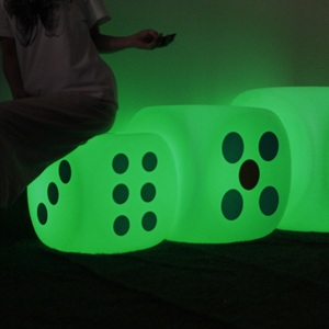 Sgabello per Piscina, Sedia Piccola da Esterno con Barra Luminosa LED, Arredamento in Plastica, Sedia Cubo LED, Set Tavolo e Sgabello da <span class=keywords><strong>Bar</strong></span> - Product Image 2