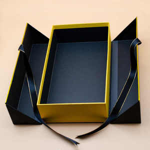 Caja de Regalo Vacía de Lujo Estilo Europeo, Alas de Ángel Negras, Diseño de Empaque Creativo, Hermoso y Elegante, Doble Apertura con Dos Puertas - Product Image 5