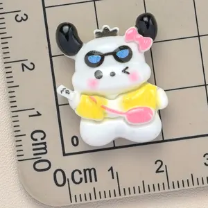 100 Uds kawaii flatback Pacha perro vacaciones de verano cabujones de resina de dibujos animados para cadena de teléfono celular colgante DIY Fabricación de horquilla hecha a mano