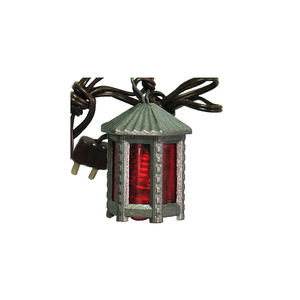 Lanterne hexagonale en métal rouge ZICOM, accessoire de crèche, hauteur 5 cm, pour décorations de Noël (modèle d'origine allemande 9069-X007) - Product Image 1