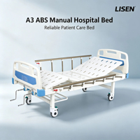 Tempat Tidur Rumah Sakit Multifungsi Manual Lisen ABS-A3 Bersertifikasi CE ISO, Peralatan Medis untuk Dewasa