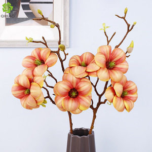 QIHAO Medium Sized Kapok Magnolia <b>Artificial</b> <b>Flowers</b> PU Plastic High Simulation Home Decor - Product Image 1