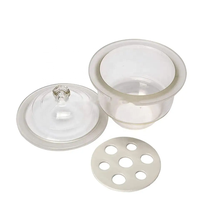 Verrerie de laboratoire Dessiccateur à vide en verre transparent ambré 150mm 210mm avec plaque en porcelaine