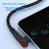 Cable de Datos USB-C Trenzado de 120W con Carga Súper Rápida para Teléfonos Móviles, Compatible con Honor 6A