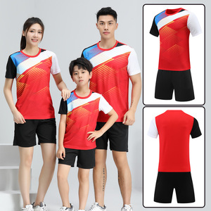 Traje Deportivo Unisex de Manga Corta para Bádminton/Tenis de Mesa, Personalizado, de Poliéster de Secado Rápido, con Patrón Geométrico - Product Image 5