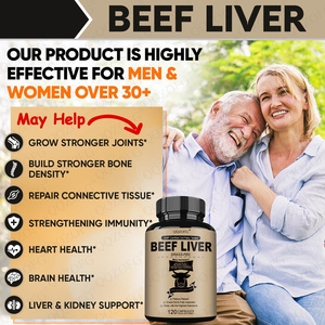 LDJ produttore di fegato di manzo capsule 120 conta fegato bovino nutrito con erba-ferro naturale vitamina a B12 per l'adulto boost Energy - Product Image 5