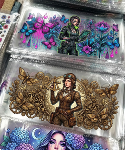 Gobelets et enveloppes personnalisés en plastique et caoutchouc de 16 oz, imperméables, lavables, imprimés UV, avec des motifs uniques pour accessoires de tasses - Product Image 3