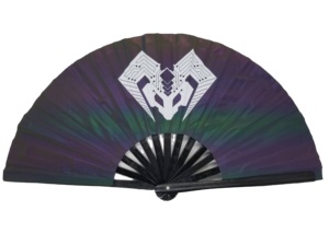 Nouveau Matériau Grand Éventail de Festival Iridescent Fantaisie de 13 Pouces en Tissu Réfléchissant Exclusif à Effet Laser - Product Image 6