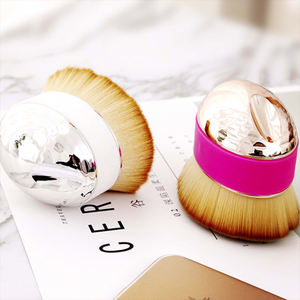 Directo de fábrica portátil brillo de silicona de la manija Kabuki cepillo cosmético forma Oval base <span class=keywords><strong>en</strong></span> polvo de maquillaje Facial cepillo - Product Image 6