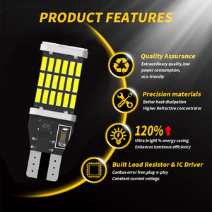 YOBIS 슈퍼 브라이트 12V 24V 자동차 주도 t15 4014 45smd 캔 버스 921 <span class=keywords><strong>912</strong></span> w16w 화이트 앰버 레드 브레이크 테일 리버스 라이트 t15 <span class=keywords><strong>led</strong></span> 전구