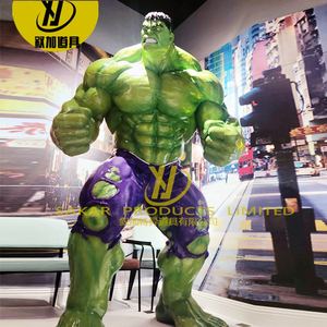Décoration, figurine d'action de film de <span class=keywords><strong>super</strong></span>-<span class=keywords><strong>héros</strong></span> célèbre, homme musclé, statue de Hulk grandeur nature en fibre de verre, sculpture en résine, figurine d'action - Product Image 2