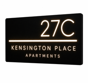 Plaque d'adresse lumineuse personnalisée en acrylique évidé pour maison, bâtiment ou bureau, avec néon LED AC extérieur - Product Image 2