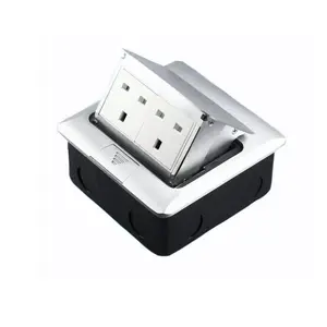 European Union 13A Square Socket Pop Up Floor Socket With 2 Usb Plug Sockets