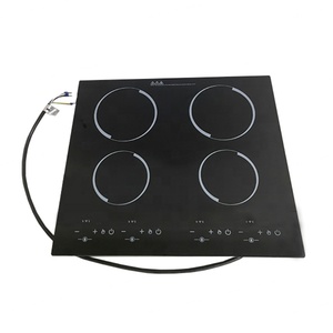 Table de cuisson électrique encastrable à 4 brûleurs avec commande tactile LED, double éléments chauffants, plaque vitrocéramique radiante - Product Image 1