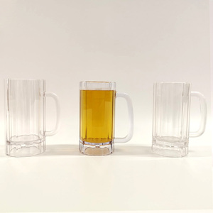 650ml Bar Pub Handle Mug Stripe Clear High Quality <strong>Beer</strong> Mug <strong>Glass</strong> 22oz Clear Plastic <strong>Beer</strong> <strong>Stein</strong> - Product Image 6