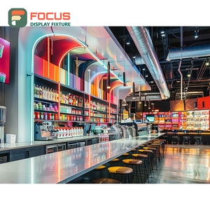 Vitrina expositora de café independiente con iluminación, estantería de cristal y acabado en nogal - Product Image 4