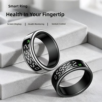 Bague Intelligente avec Écran Tactile, Station de Recharge, Moniteur de Fréquence Cardiaque et d'Oxygène Sanguin par IA, Suivi du Sommeil, Étanchéité IP68, Acier Inoxydable