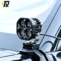 Einzelne weiße LED-Frontleuchte mit hoher Helligkeit, Stroboskop-Amber-Nebellinse, 4-Linsen-Aluminium-Zusatzleuchte, IP67-Schutz, 100W für Motorräder