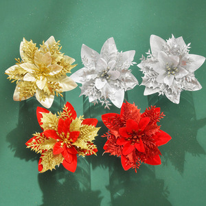 พวงมาลัย<span class=keywords><strong>ดอก</strong></span>ไม้ประดับตกแต่งคริสต์มาสพร้อมผงทองคำ วัสดุ DIY สำหรับ<span class=keywords><strong>ต้น</strong></span>คริสต์มาส - Product Image 1