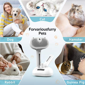 Brosse autonettoyante pour l'élimination des poils d'animaux, peigne de toilettage pour poils volants avec réservoir d'eau en plastique pour chats et chiens - Product Image 5
