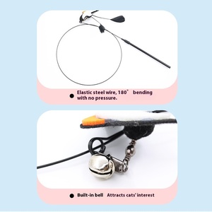Ít nuốt mèo trêu ghẹo đồ chơi với thanh chuông Telescopic đào tạo chơi tương tác mèo đồ chơi thay thế đầu - Product Image 3
