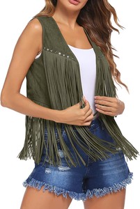 <span class=keywords><strong>Chaleco</strong></span> de <span class=keywords><strong>mujer</strong></span> sin mangas borlas largas <span class=keywords><strong>flecos</strong></span> <span class=keywords><strong>Chaleco</strong></span> de gamuza - Product Image 5