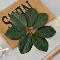 Tanaman Buatan Daun Magnolia Lateks Aksesori Bunga DIY Dekorasi Pernikahan Daun Magnolia Dekorasi Kotak Hadiah Acara Pesta Rumah