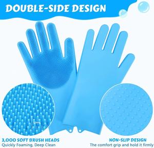 Guantes de Aseo para Mascotas al por Mayor de Fábrica, Guantes de Silicona Resistentes al Calor de 5 Colores, Guantes de Baño y Masaje de Alta Calidad para Perros - Product Image 4