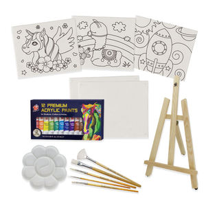 Hot Sale <strong>Brand</strong> TBC the <strong>Best</strong> Crafts 12pcs 12ml Acrylic <strong>Paints</strong> Kits Kids Art Studio <strong>Paint</strong> <strong>Brush</strong> with Palette Wooden Display Easel - Product Image 3