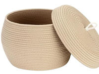 Panier de rangement pliable en corde de coton tressée, écologique et de haute qualité, idéal pour la lessive, les cosmétiques, la cuisine et les vêtements - Vente chaude