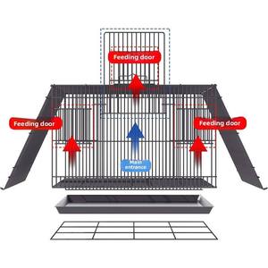 <span class=keywords><strong>Cage</strong></span> à oiseaux extra-large en métal écologique et durable avec plateau en plastique pour usage domestique - pour pigeons, poulets, lapins - utilisation en intérieur - Product Image 5