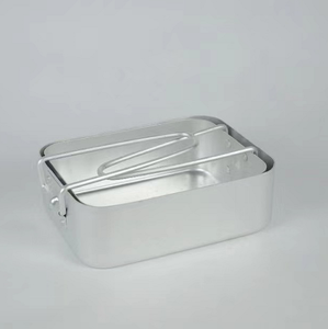 Portable Outdoor Camping HBBR02 Aluminum Mess Tin 2 Pcs Kit Large Small in One <b>Set</b> <b>Lunch</b> Box - Product Image 3
