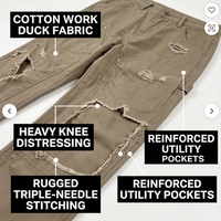 Pantalon droit décontracté personnalisé de haute qualité avec patchwork, jean en denim déchiré tendance pour hommes