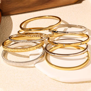 Gesper baja tahan karat kelas atas bebas noda PVD <span class=keywords><strong>18K</strong></span> gelang berlapis emas gelang Zircon untuk hadiah perhiasan sehari-hari wanita - Product Image 6