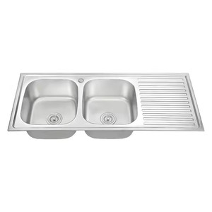 <span class=keywords><strong>Fregadero</strong></span> de Cocina Doble de <span class=keywords><strong>Acero</strong></span> <span class=keywords><strong>Inoxidable</strong></span> de Diseño Moderno <span class=keywords><strong>con</strong></span> <span class=keywords><strong>Escurridor</strong></span>, Sin Grifo, Instalación en Encimera de un Solo Orificio, Calidad Premium - Product Image 3